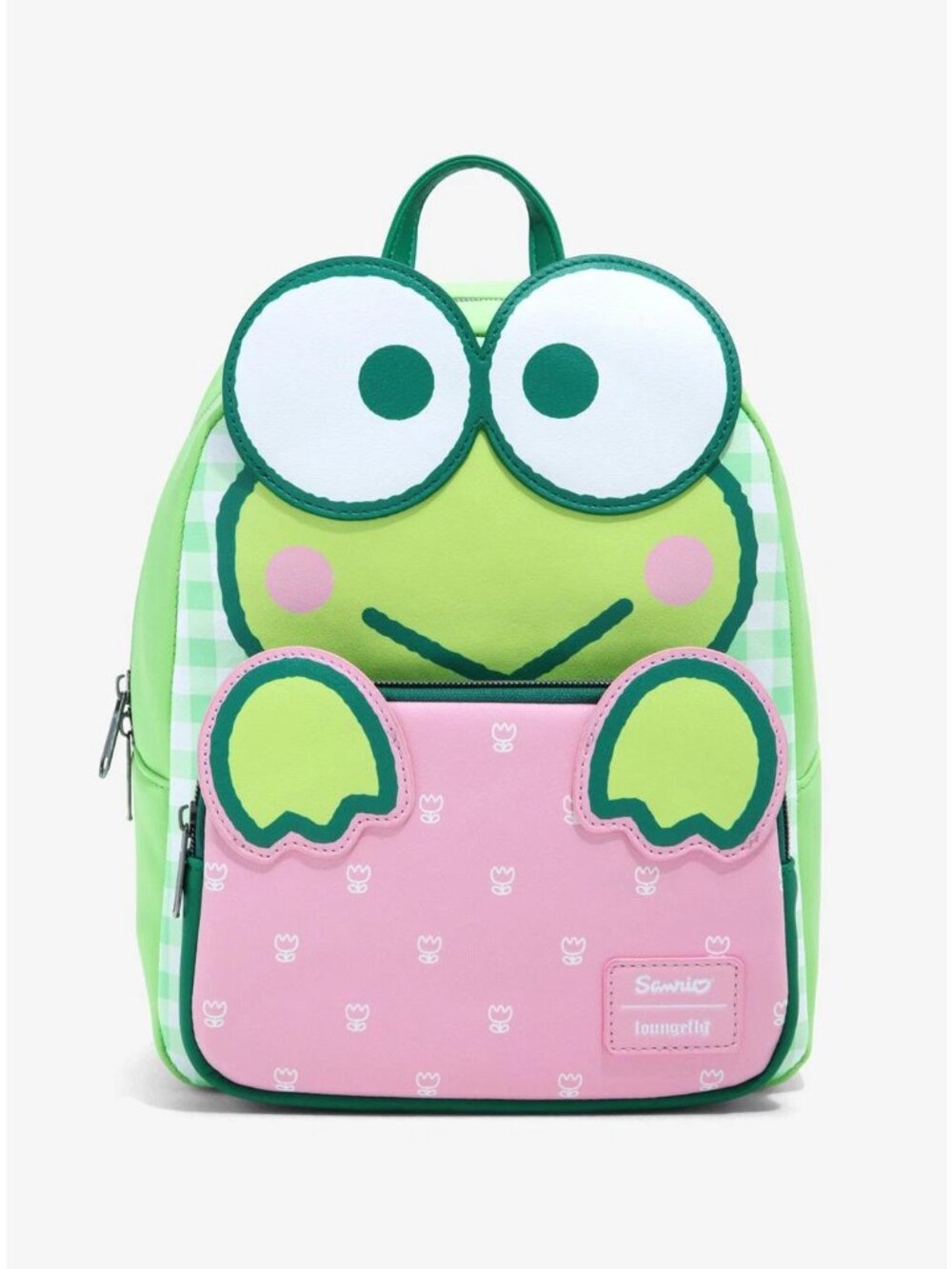 Keroppi 3D Gingham Mini Backpack by Loungefly & Keychain New Sealed